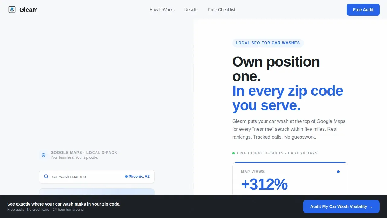 Car Wash Local SEO Landing Page Template
