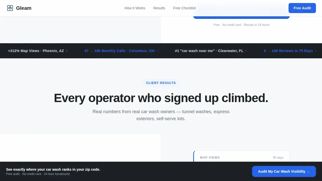 Car Wash Local SEO Landing Page Template