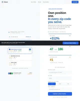 Car Wash Local SEO Landing Page Template