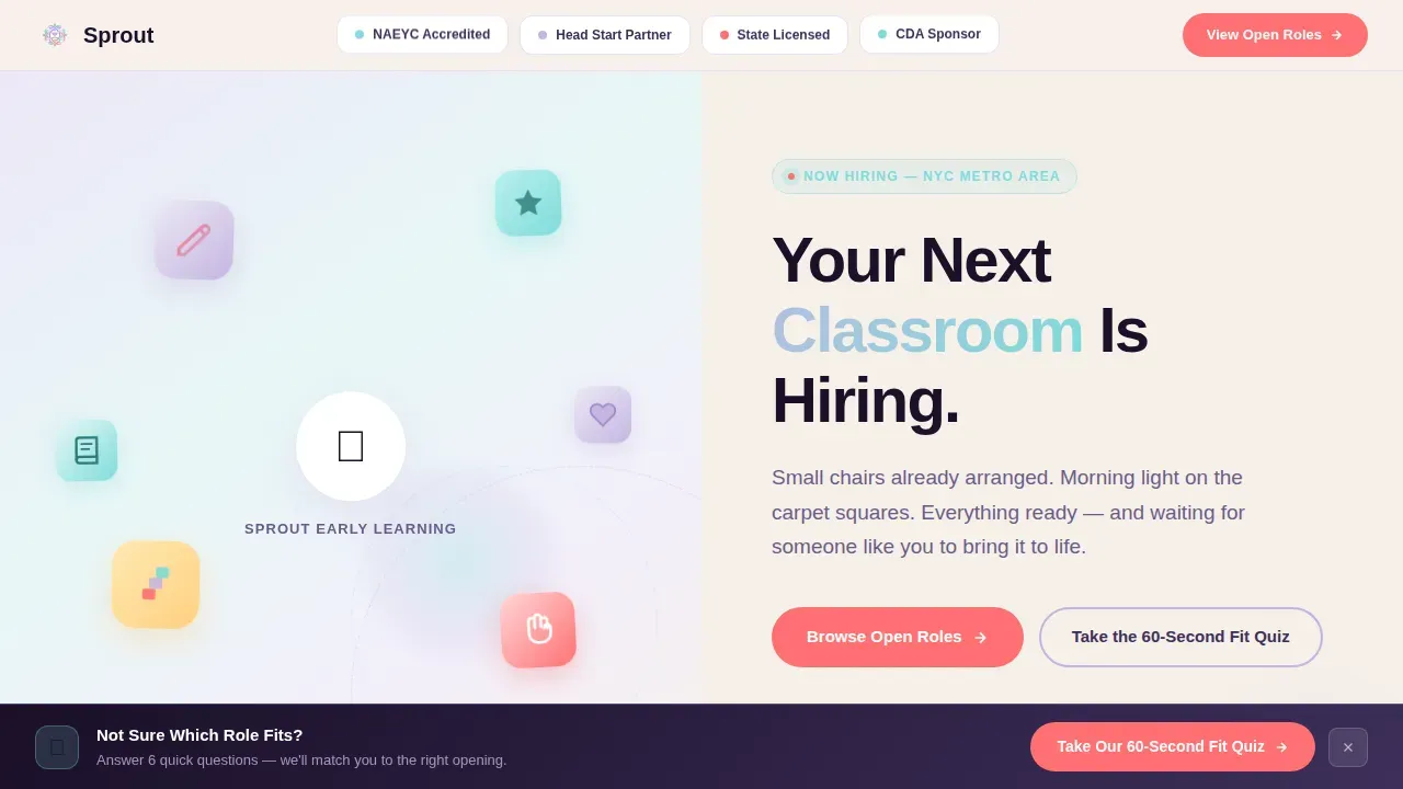 Early Childhood Careers Landing Page Template