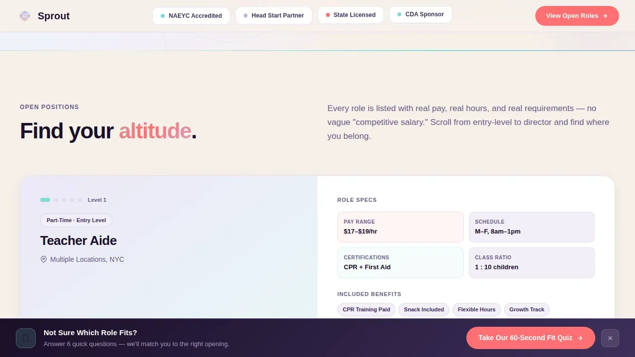 Early Childhood Careers Landing Page Template