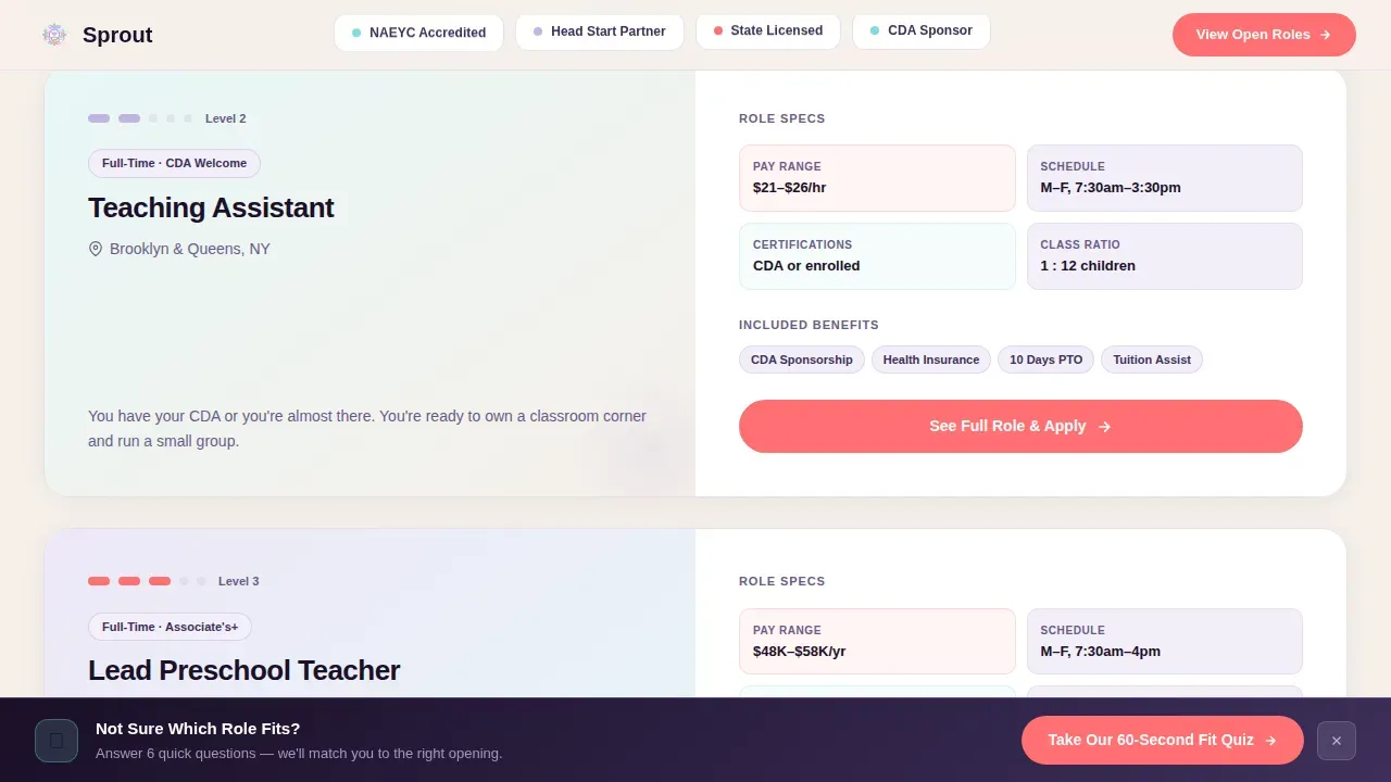 Early Childhood Careers Landing Page Template