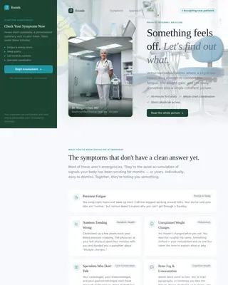 Private Internal Medicine Symptom Assessment Website Template