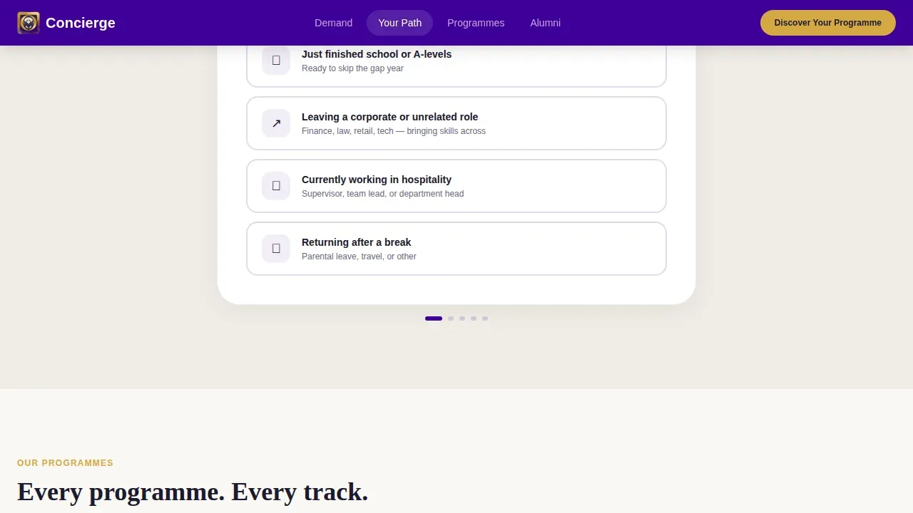 Hotel Management School Landing Page Template