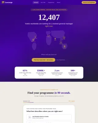 Hotel Management School Landing Page Template