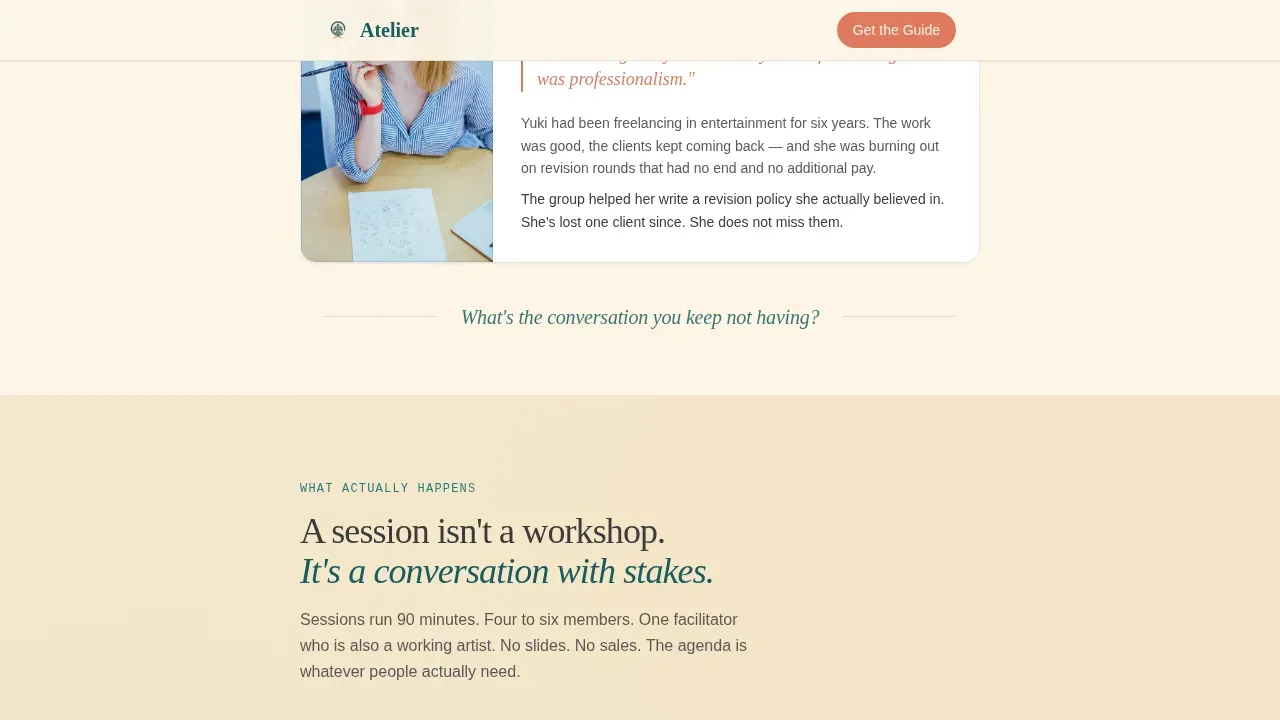 Artist Peer Advisory Board Landing Page Template