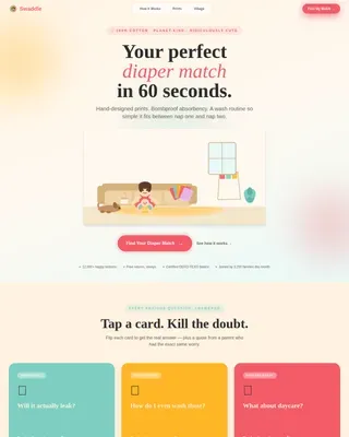 Cloth Diaper Brand Landing Page Template
