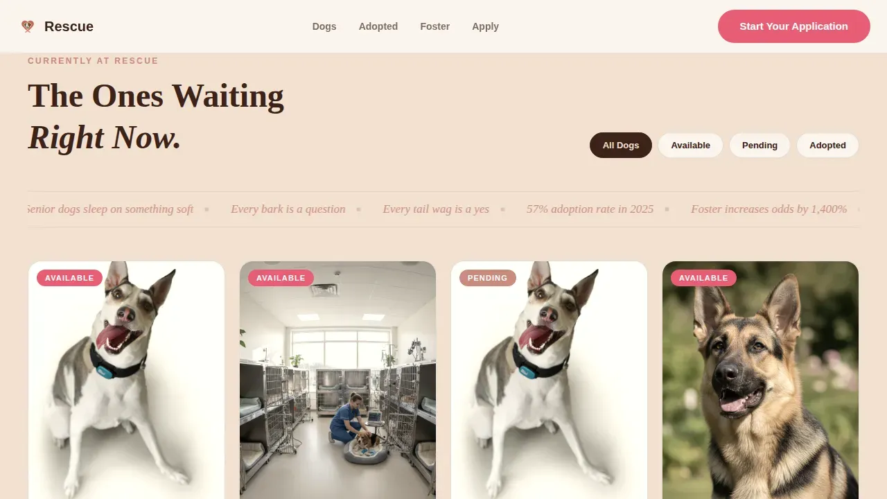 Family First Dog Adoption Landing Page Template
