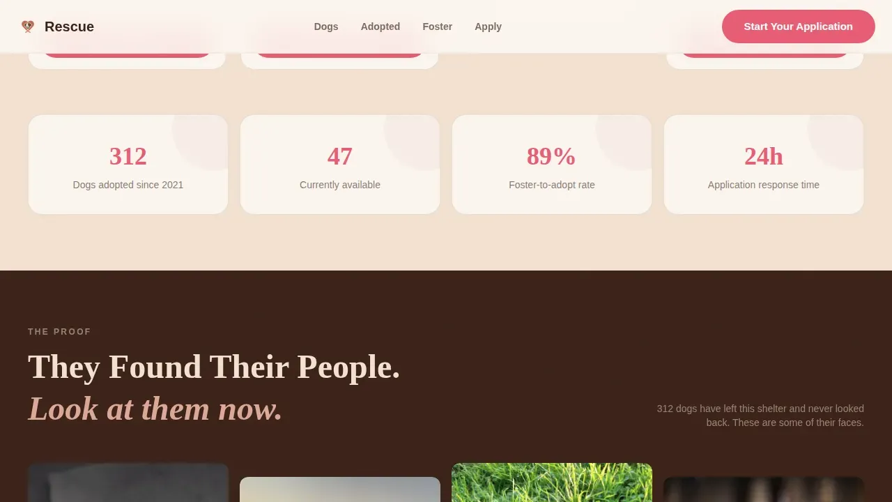 Family First Dog Adoption Landing Page Template