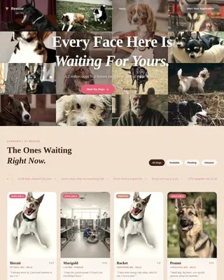 Family First Dog Adoption Landing Page Template