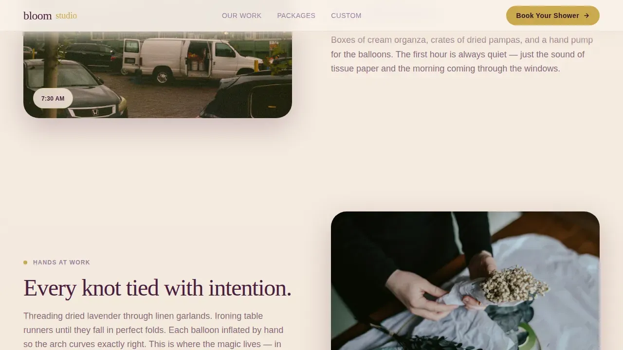 Baby Shower Event Pricing Website Template