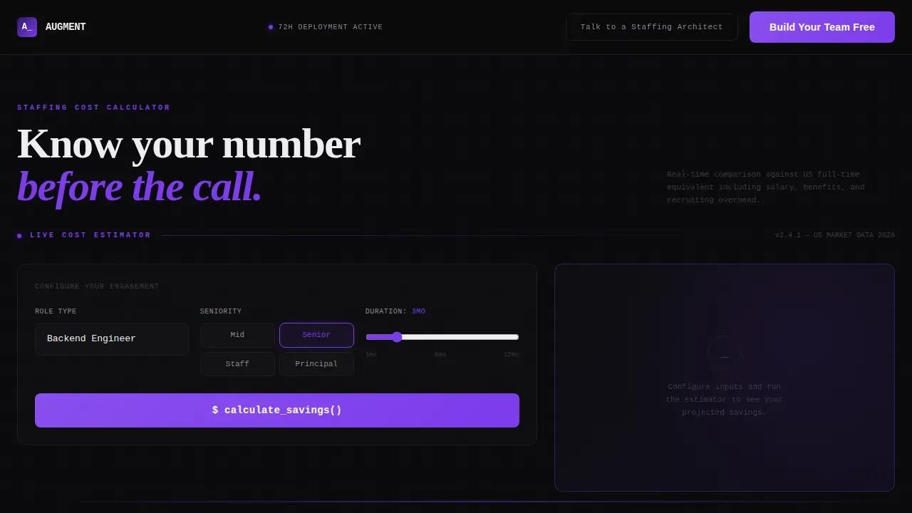 IT Services & Consulting Cost Calculator Website Template