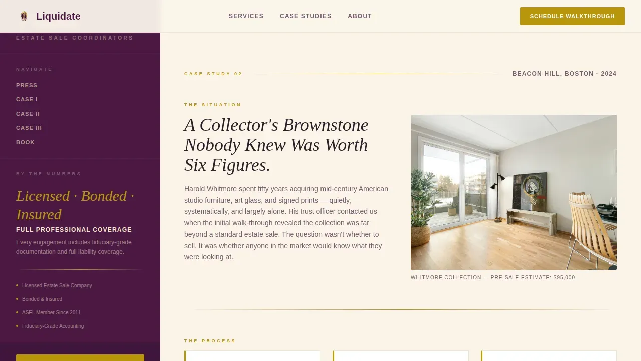 Premium Estate Liquidation Landing Page Template