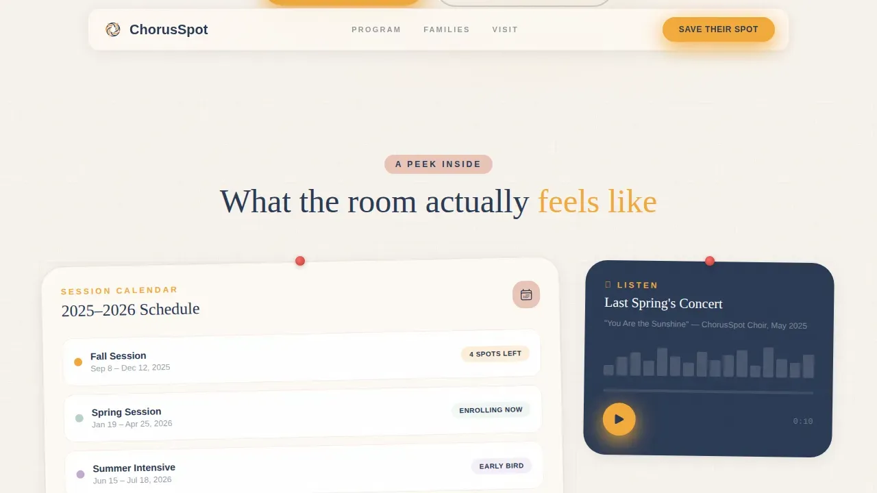 Warm Community Choir Landing Page Template