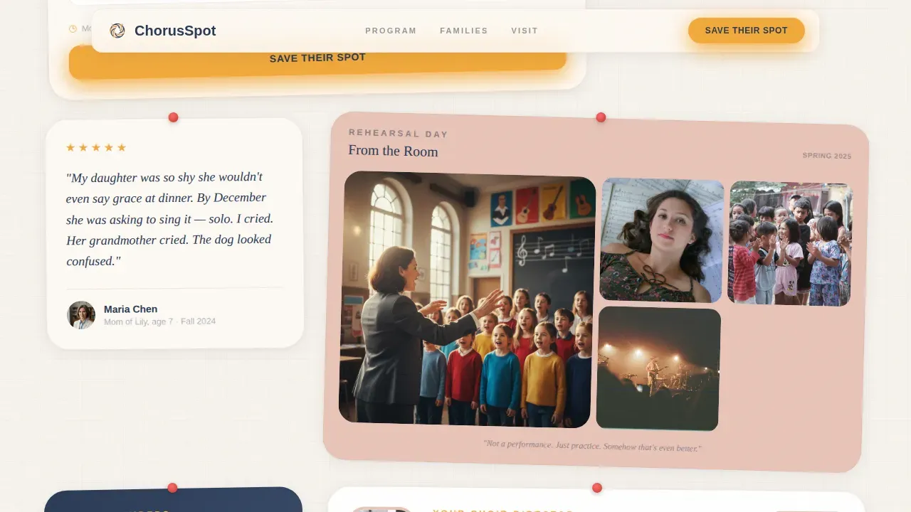 Warm Community Choir Landing Page Template