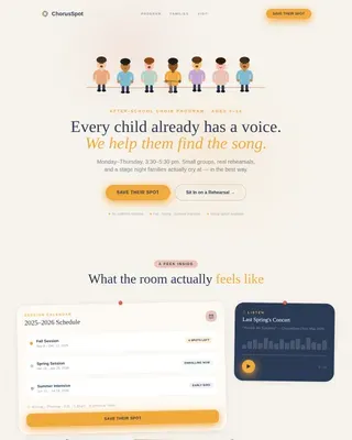 Warm Community Choir Landing Page Template
