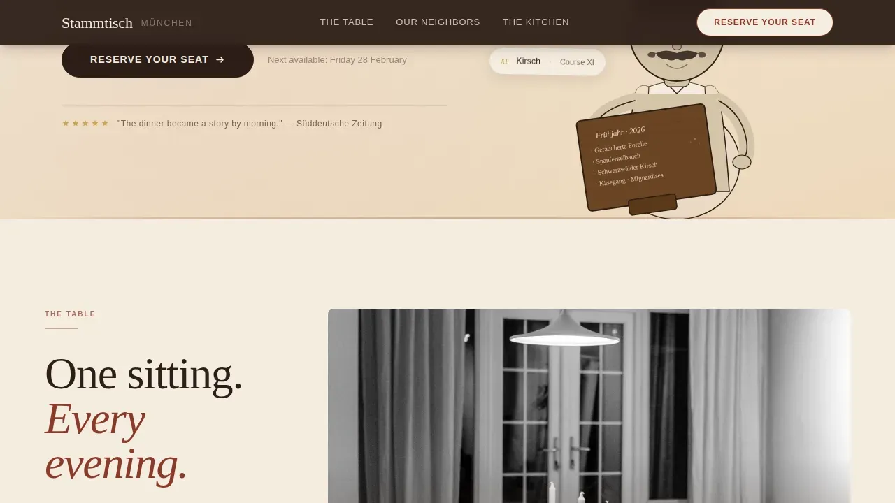 Warm German Tasting Landing Page Template