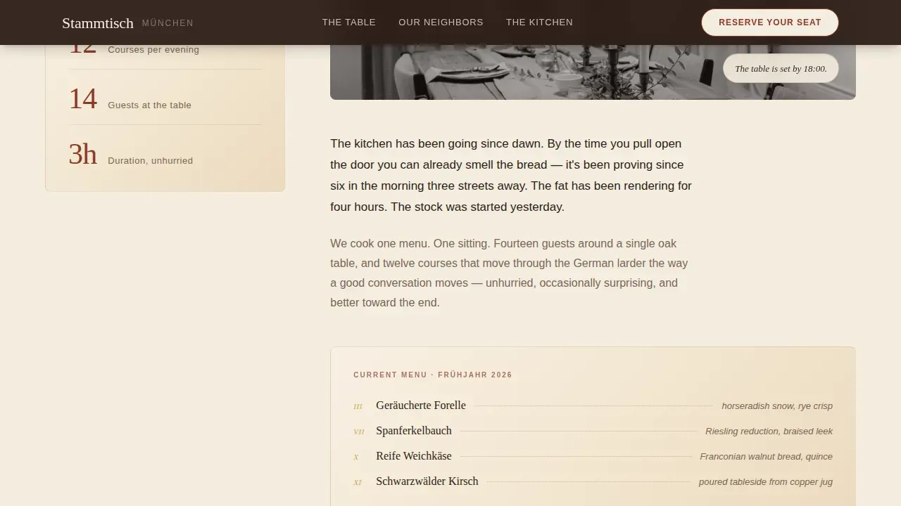 Warm German Tasting Landing Page Template