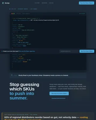Real-Time Flavor Metrics Landing Page Template