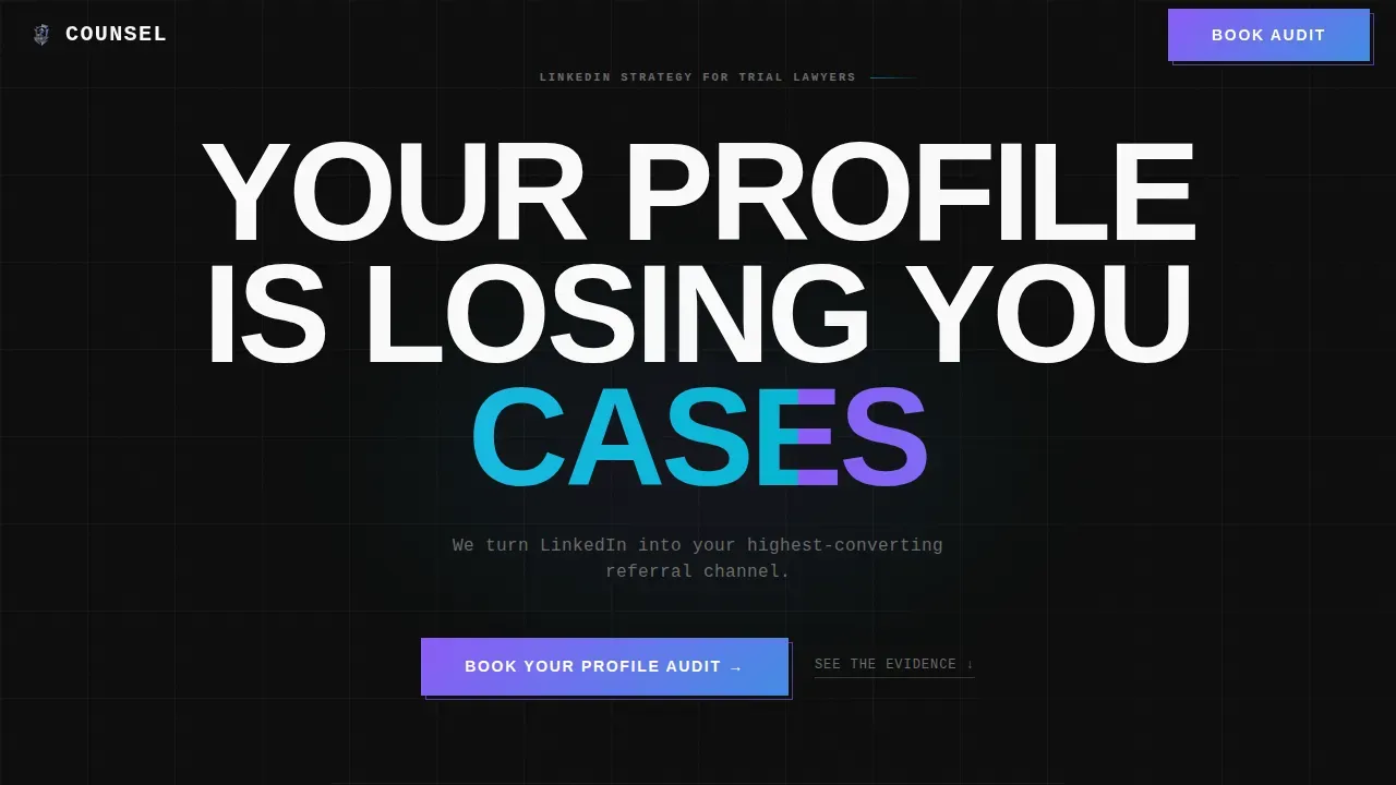 Lawyer LinkedIn Profile Landing Page Template
