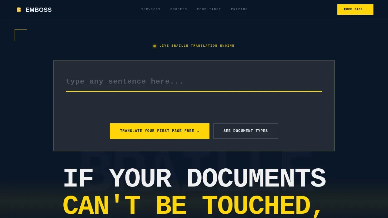 Accessible Braille Design Landing Page Template