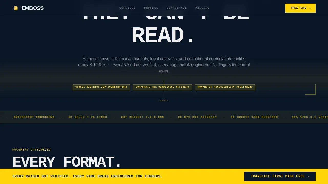 Accessible Braille Design Landing Page Template