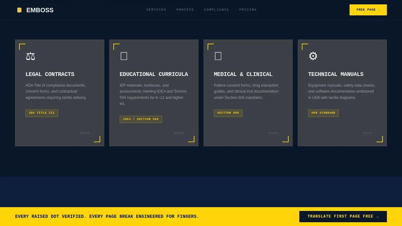 Accessible Braille Design Landing Page Template