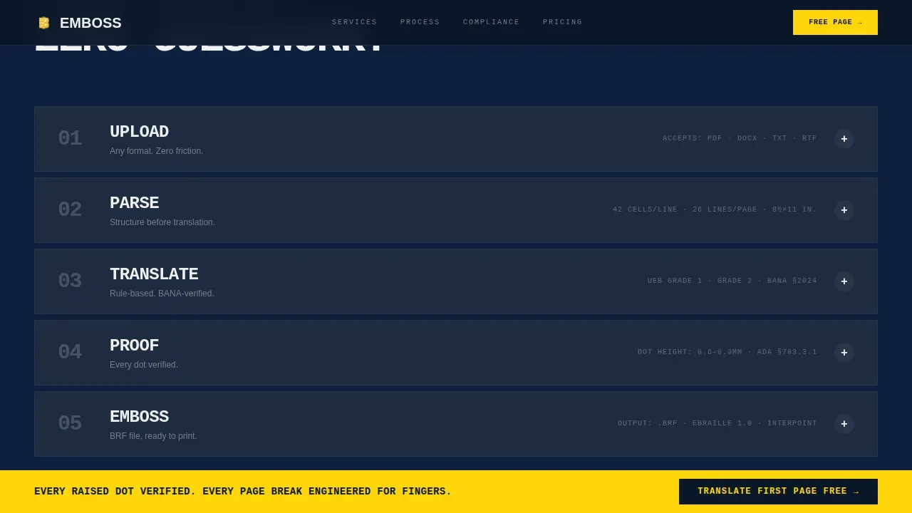 Accessible Braille Design Landing Page Template