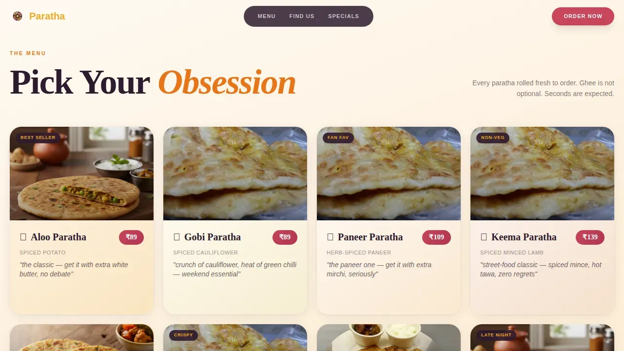 Authentic Neighborhood Dining Landing Page Template