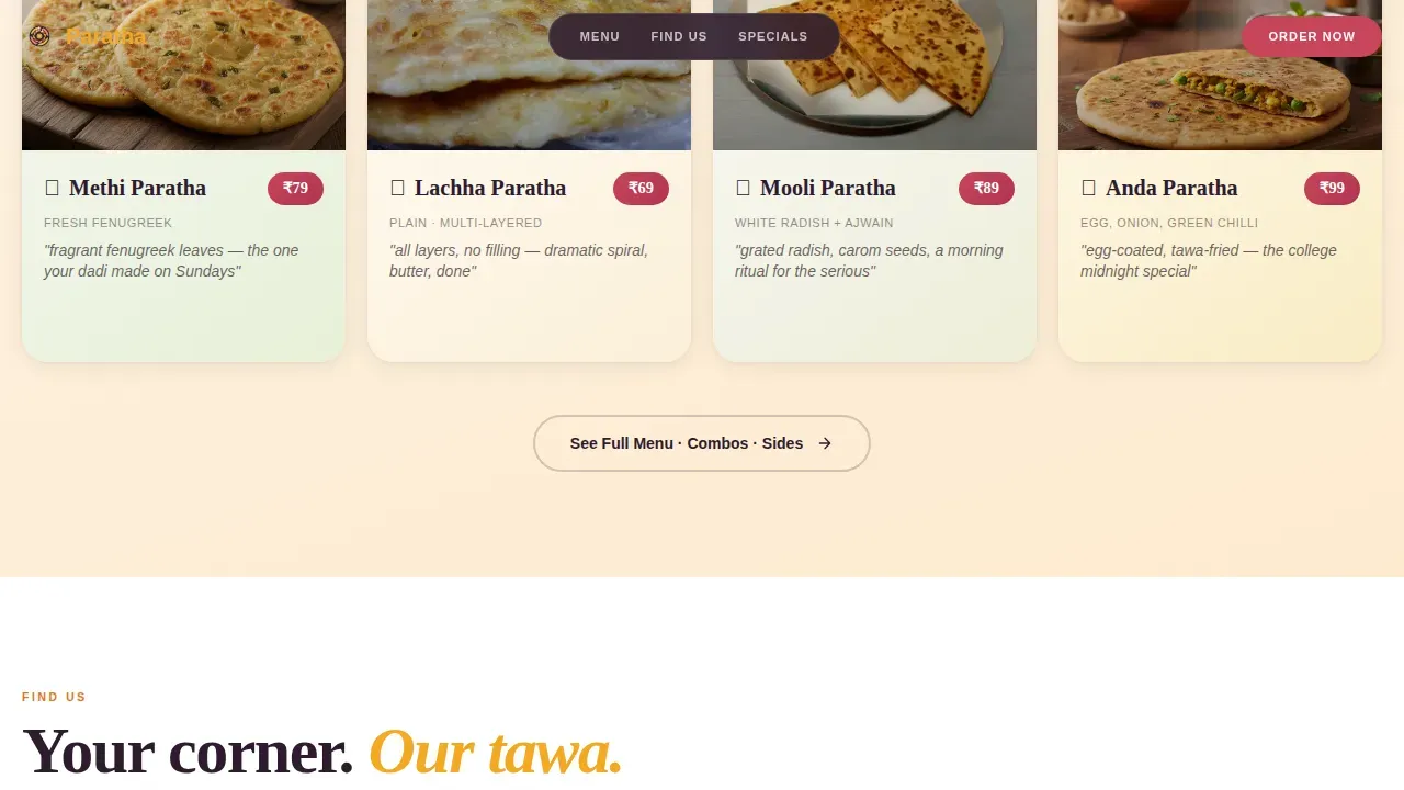 Authentic Neighborhood Dining Landing Page Template