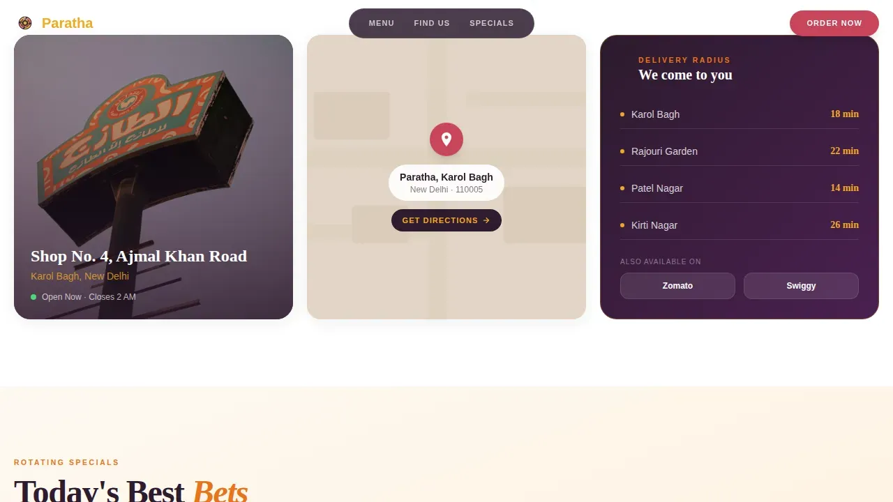 Authentic Neighborhood Dining Landing Page Template
