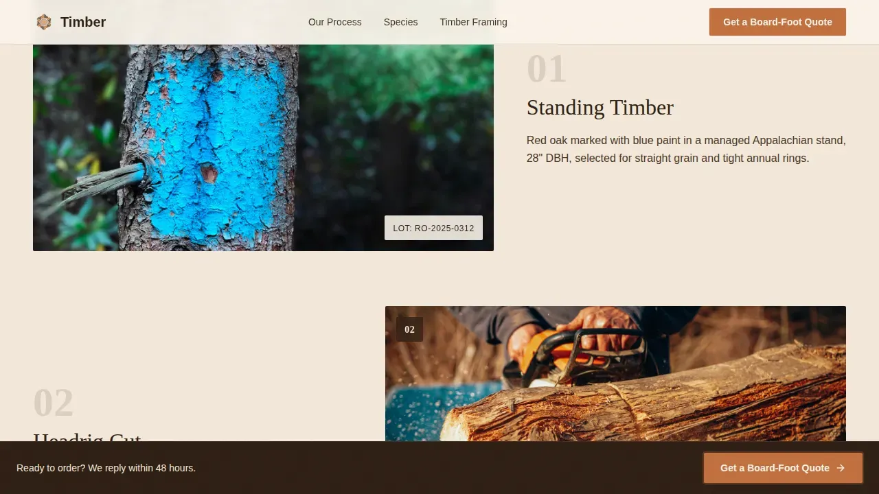 Local Wood Products Professional Website Template