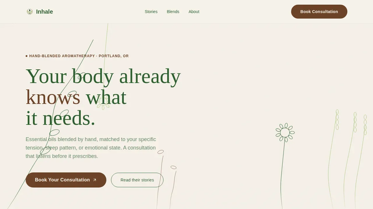 Aromatherapy Spa & Healing Session Booking Website Template