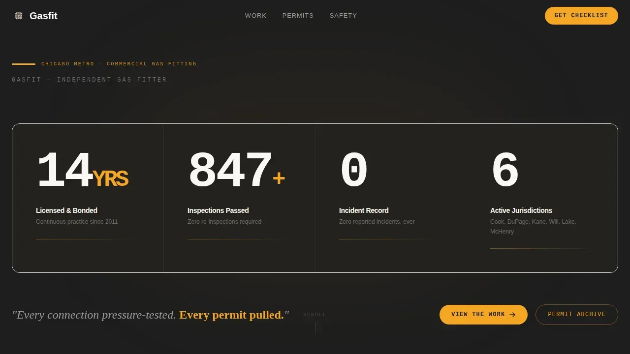 Certified Gas Technician Landing Page Template