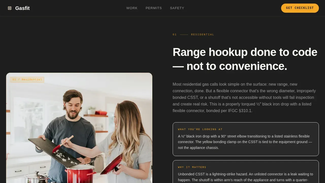 Certified Gas Technician Landing Page Template