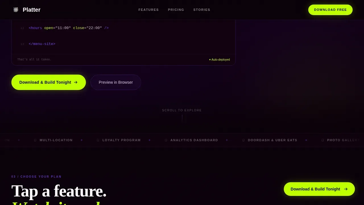 Restaurant Digital Presence Professional Website Template