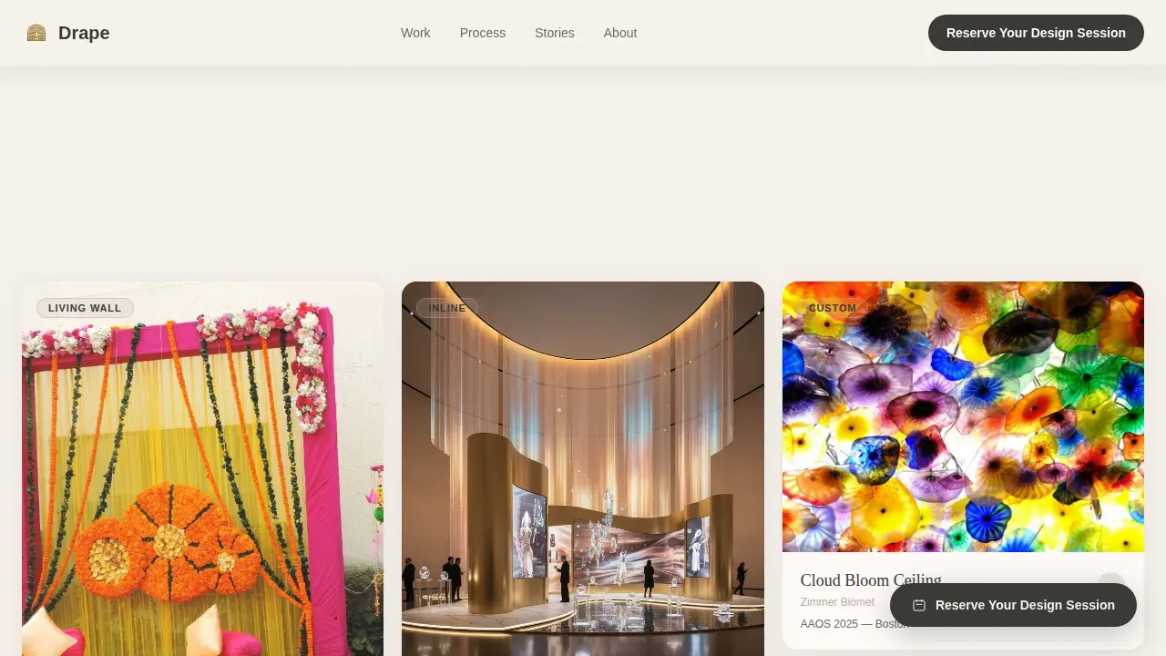 Innovative Event Styling Landing Page Template