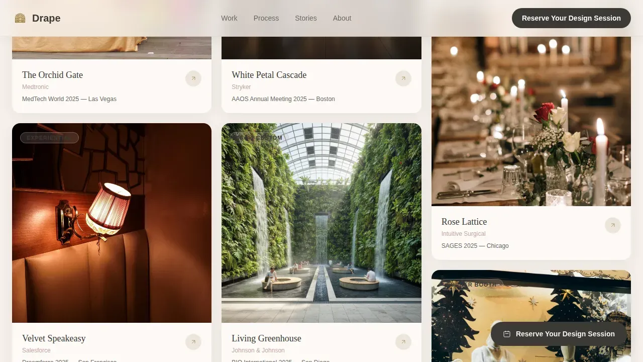 Innovative Event Styling Landing Page Template
