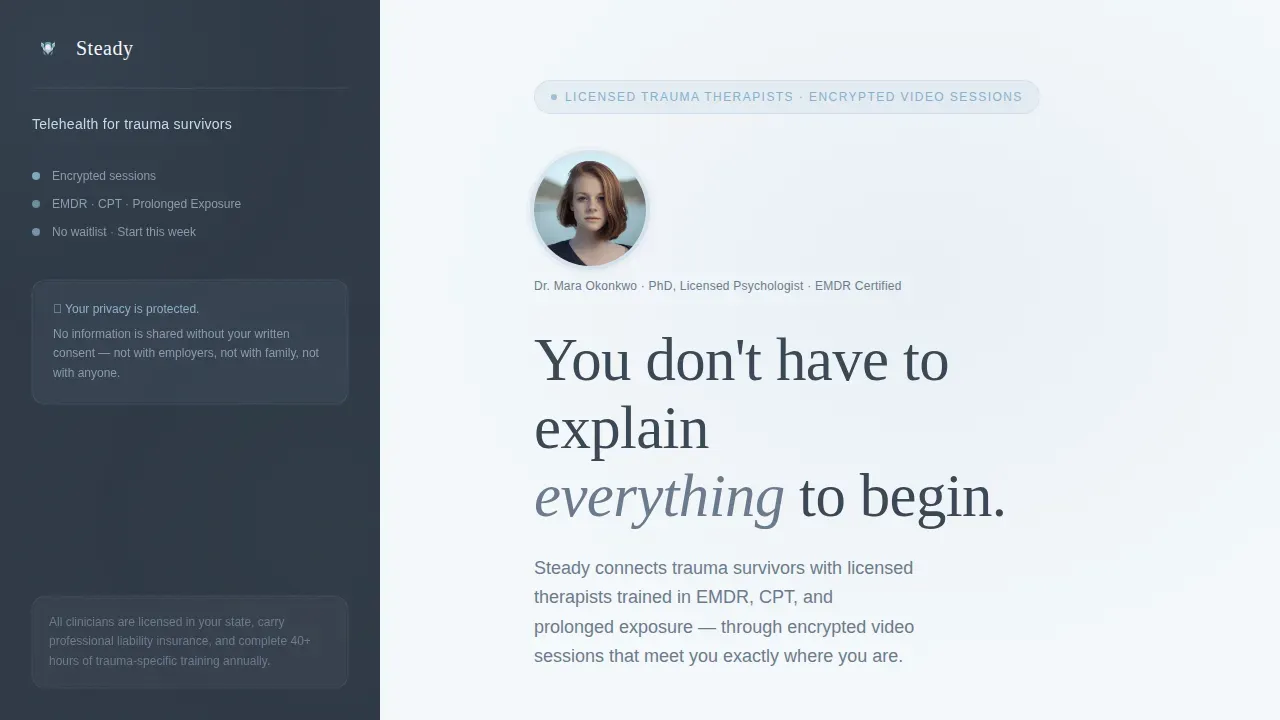 PTSD Care Professional Website Template