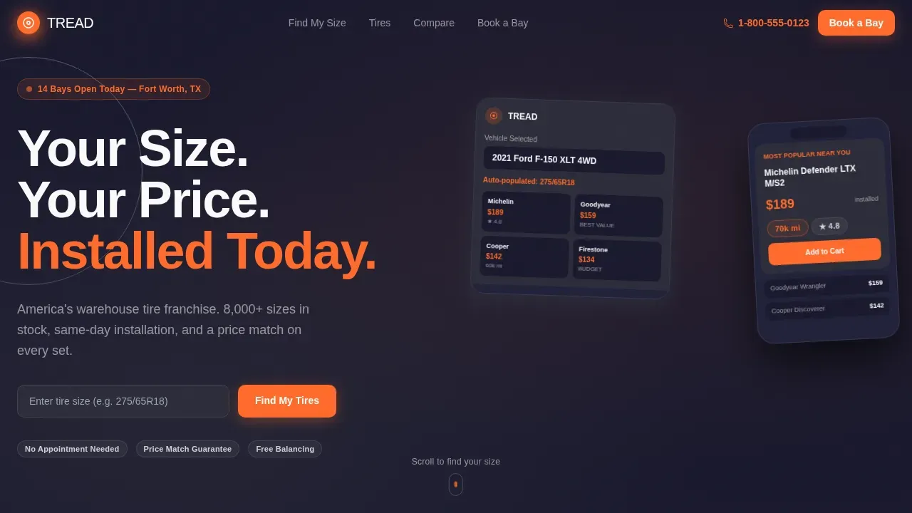 Reliable Tire Marketplace Landing Page Template