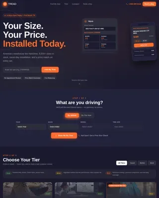 Reliable Tire Marketplace Landing Page Template