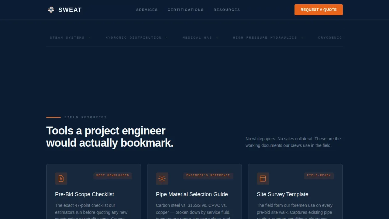 Expert Pipefitter Booking Landing Page Template