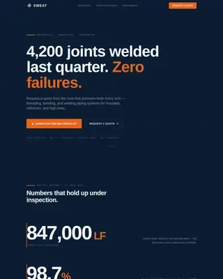 Expert Pipefitter Booking Landing Page Template