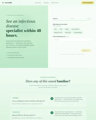 Specialist Telemedicine Landing Page Template