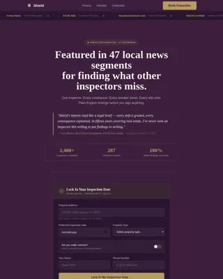 Trusted Inspection Booking Landing Page Template
