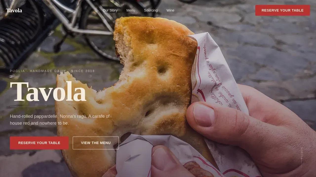 Vintage Italian Trattoria Landing Page Template