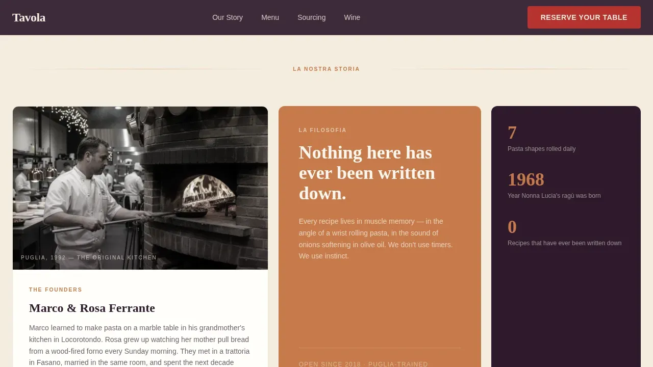 Vintage Italian Trattoria Landing Page Template
