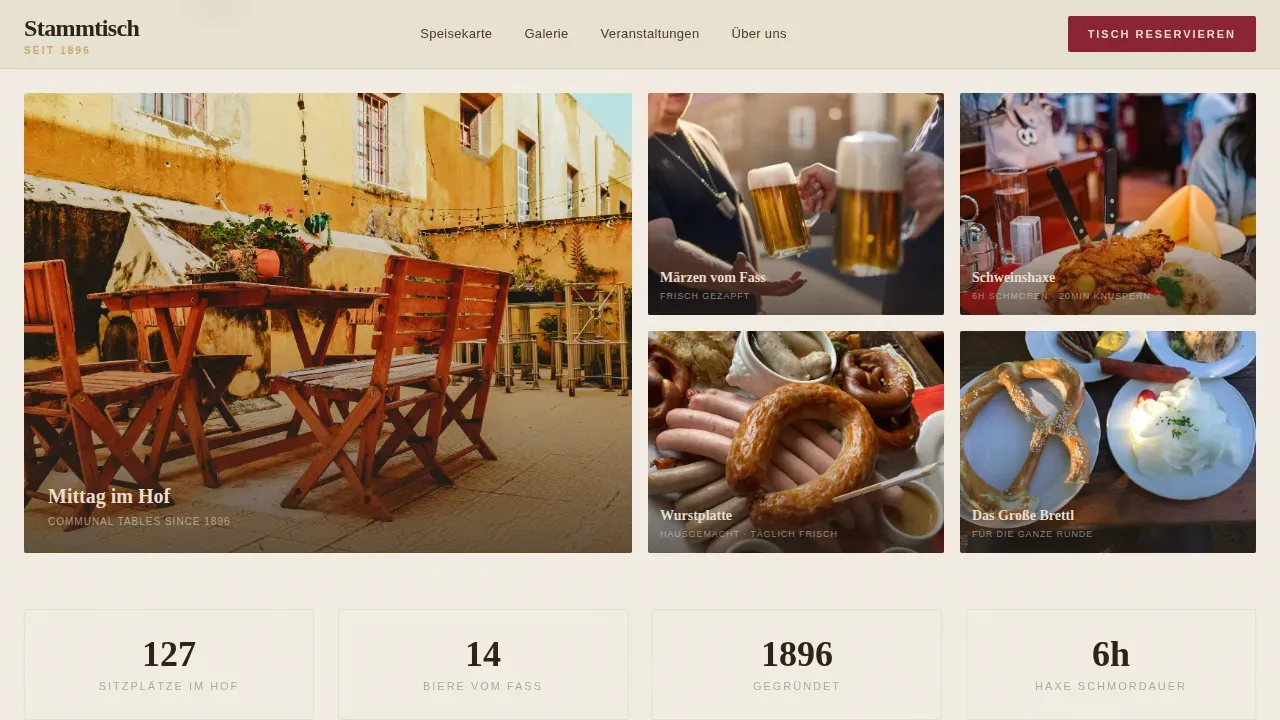 Authentic Bavarian Biergarten Landing Page Template
