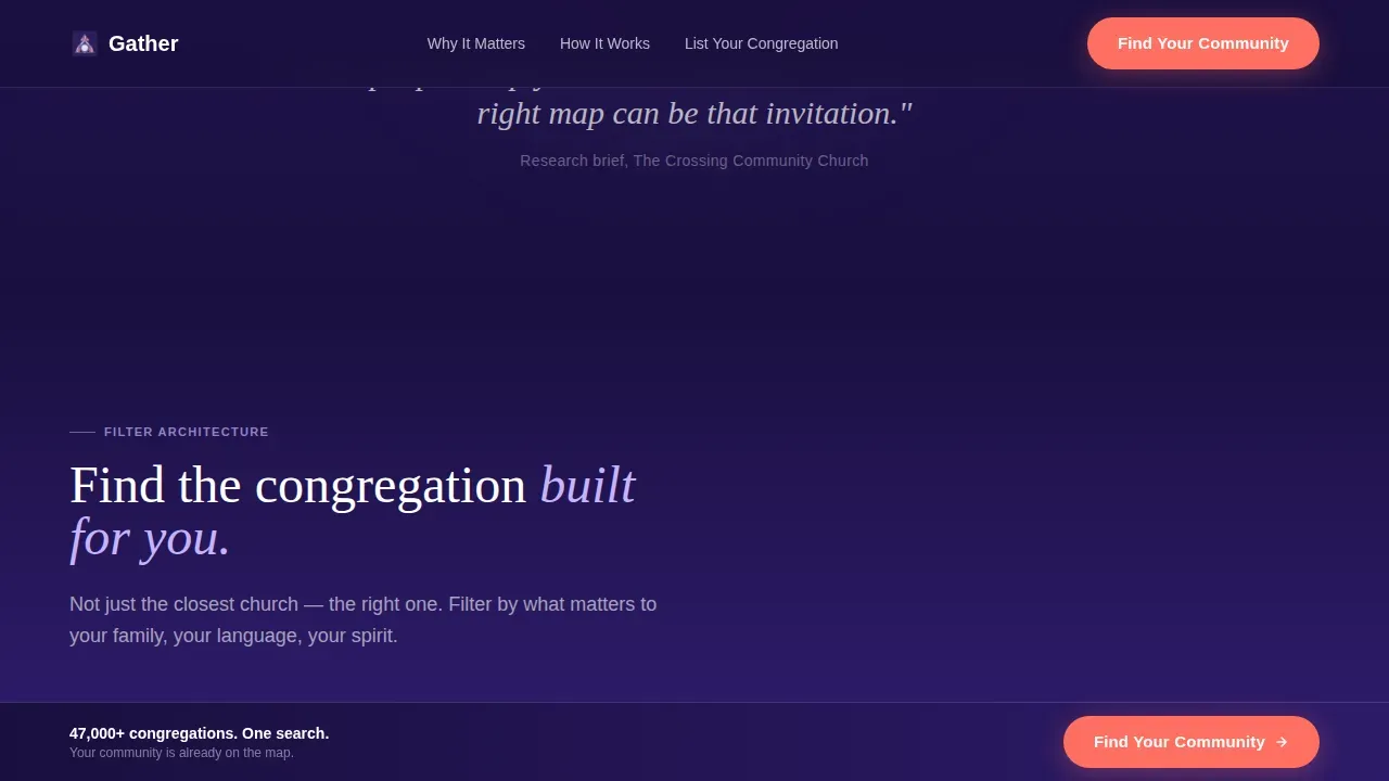 Faith Discovery App Landing Page Template
