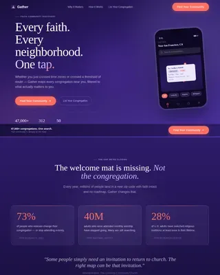 Faith Discovery App Landing Page Template